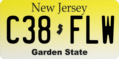 NJ license plate C38FLW