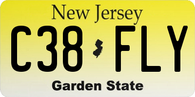NJ license plate C38FLY