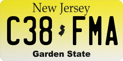 NJ license plate C38FMA