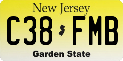 NJ license plate C38FMB