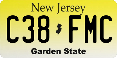 NJ license plate C38FMC