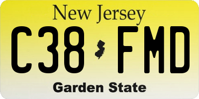 NJ license plate C38FMD