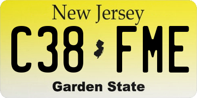 NJ license plate C38FME