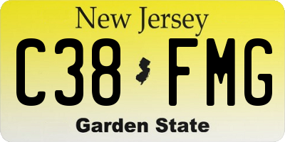 NJ license plate C38FMG