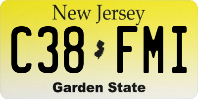 NJ license plate C38FMI