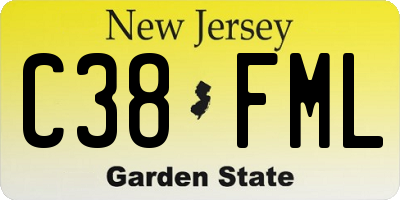 NJ license plate C38FML