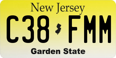 NJ license plate C38FMM