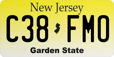 NJ license plate C38FMO