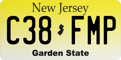 NJ license plate C38FMP