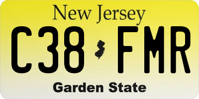 NJ license plate C38FMR