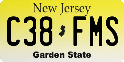 NJ license plate C38FMS