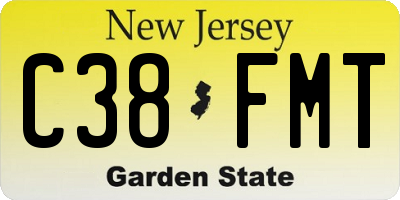NJ license plate C38FMT