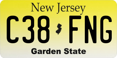 NJ license plate C38FNG