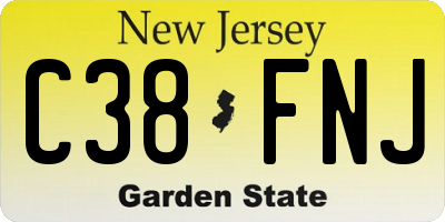NJ license plate C38FNJ