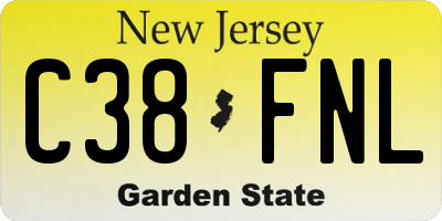 NJ license plate C38FNL