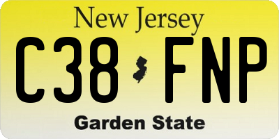 NJ license plate C38FNP