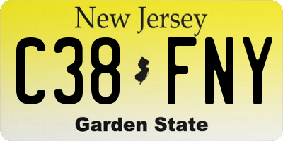 NJ license plate C38FNY