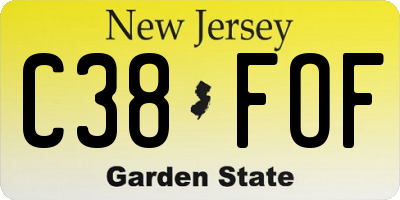 NJ license plate C38FOF