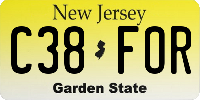 NJ license plate C38FOR