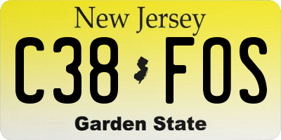 NJ license plate C38FOS