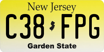 NJ license plate C38FPG