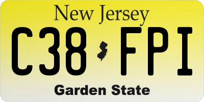 NJ license plate C38FPI