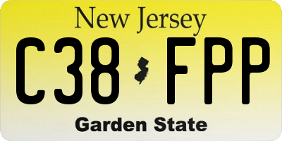 NJ license plate C38FPP