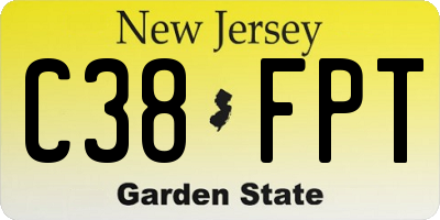 NJ license plate C38FPT