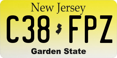 NJ license plate C38FPZ