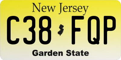 NJ license plate C38FQP