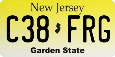 NJ license plate C38FRG