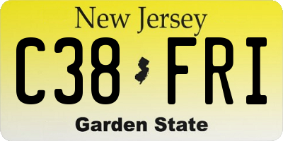 NJ license plate C38FRI