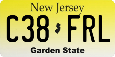 NJ license plate C38FRL