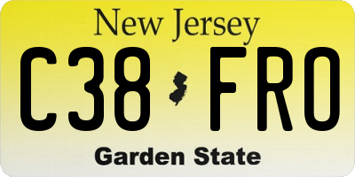 NJ license plate C38FRO
