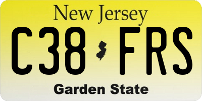 NJ license plate C38FRS