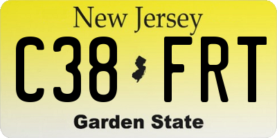 NJ license plate C38FRT