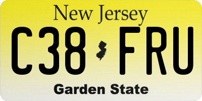 NJ license plate C38FRU
