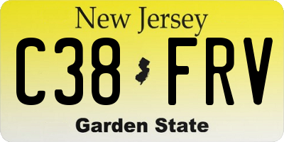 NJ license plate C38FRV