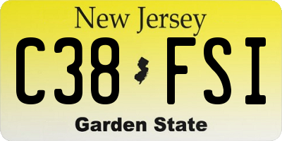 NJ license plate C38FSI