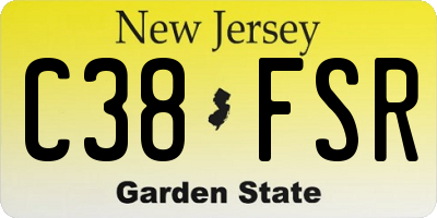 NJ license plate C38FSR