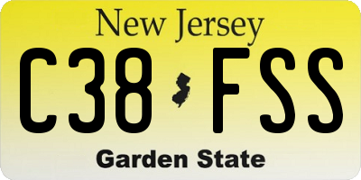 NJ license plate C38FSS
