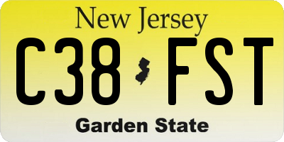 NJ license plate C38FST