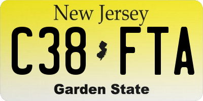 NJ license plate C38FTA
