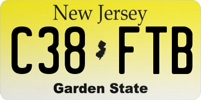 NJ license plate C38FTB