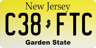 NJ license plate C38FTC