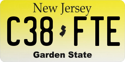 NJ license plate C38FTE