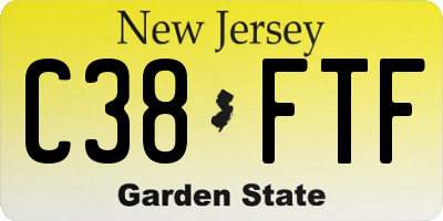 NJ license plate C38FTF