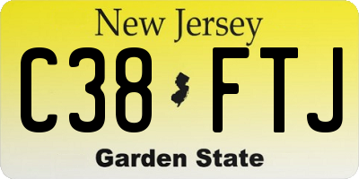 NJ license plate C38FTJ