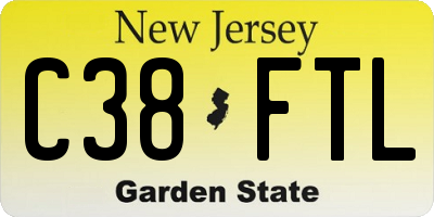 NJ license plate C38FTL