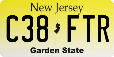 NJ license plate C38FTR